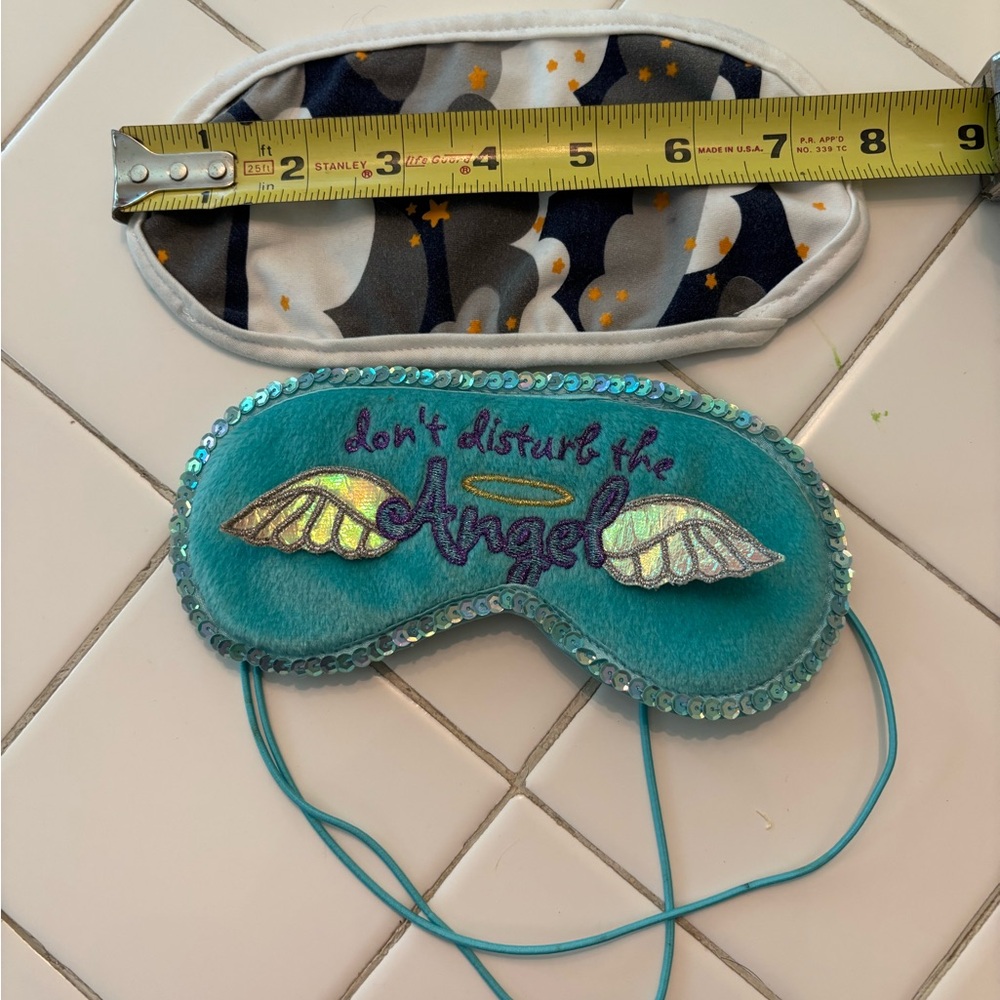 Teal don’t disturb the angel Sleep Mask Sequin dark cloud sky bundle set two bed